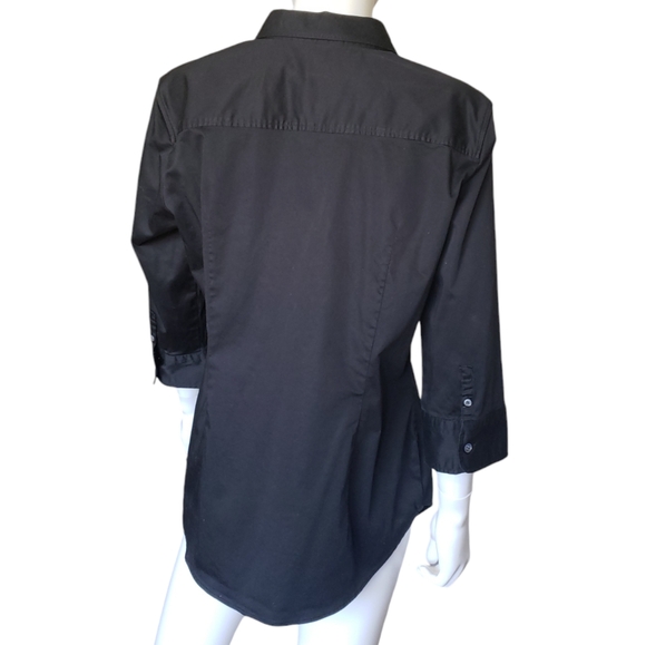 Bitten By Sarah Jessica Black Button Down Collared Shirt Women’s Size XL - Picture 7 of 10